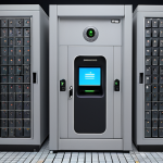 Data Fortress**

A heavily fortified data vault with multiple layers of security: biometric scanners, multi-factor authentication interfaces, and encrypted data streams. The vault should appear impenetrable and secure, symbolizing robust data protection.

**